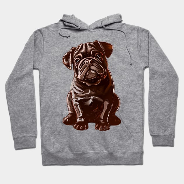 Valentine Bulldog Shaped Chocolate Hoodie by Chromatic Fusion Studio